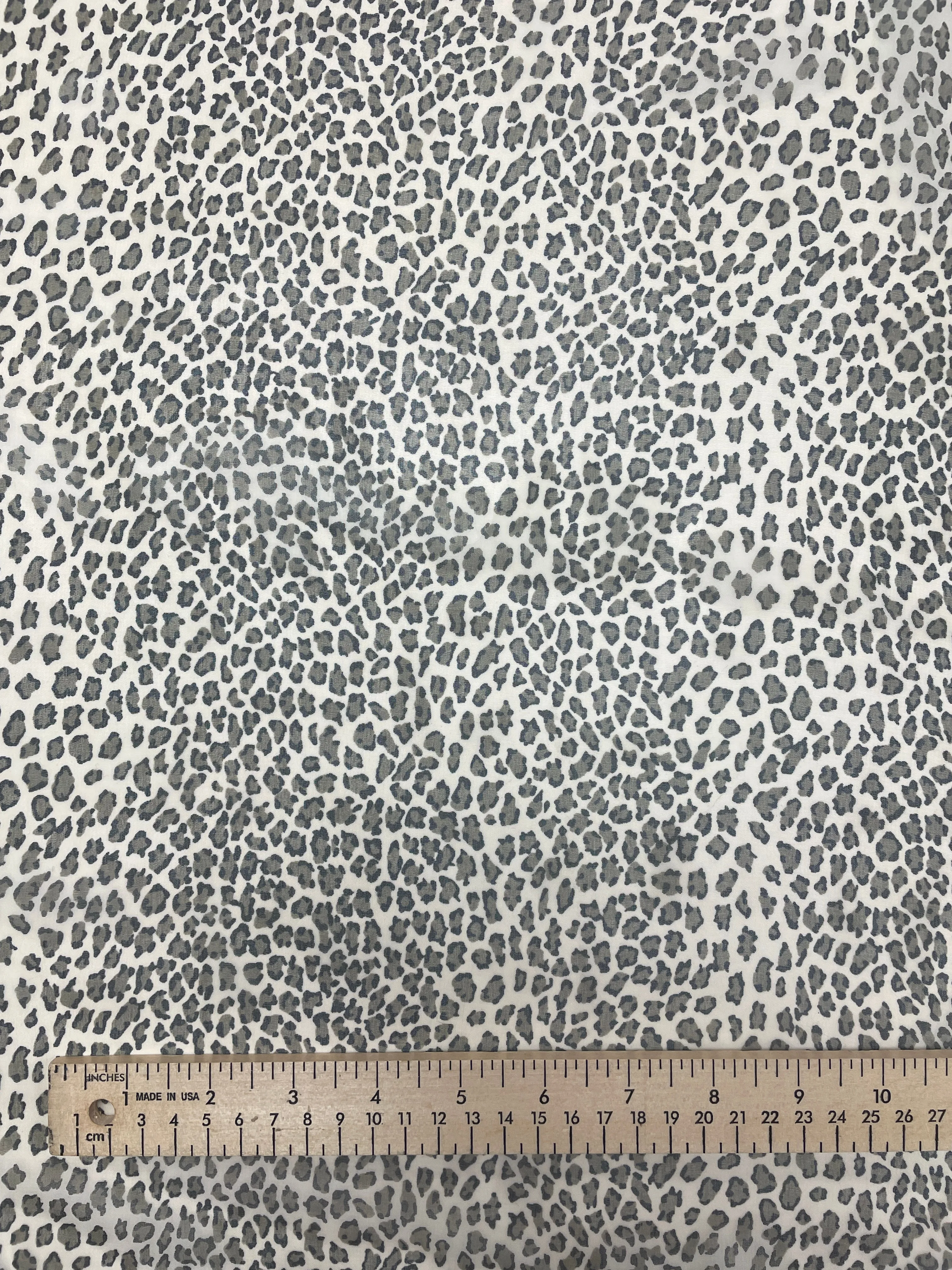 1989 Polyester Chiffon Vintage - Khaki and Black Leopard Print