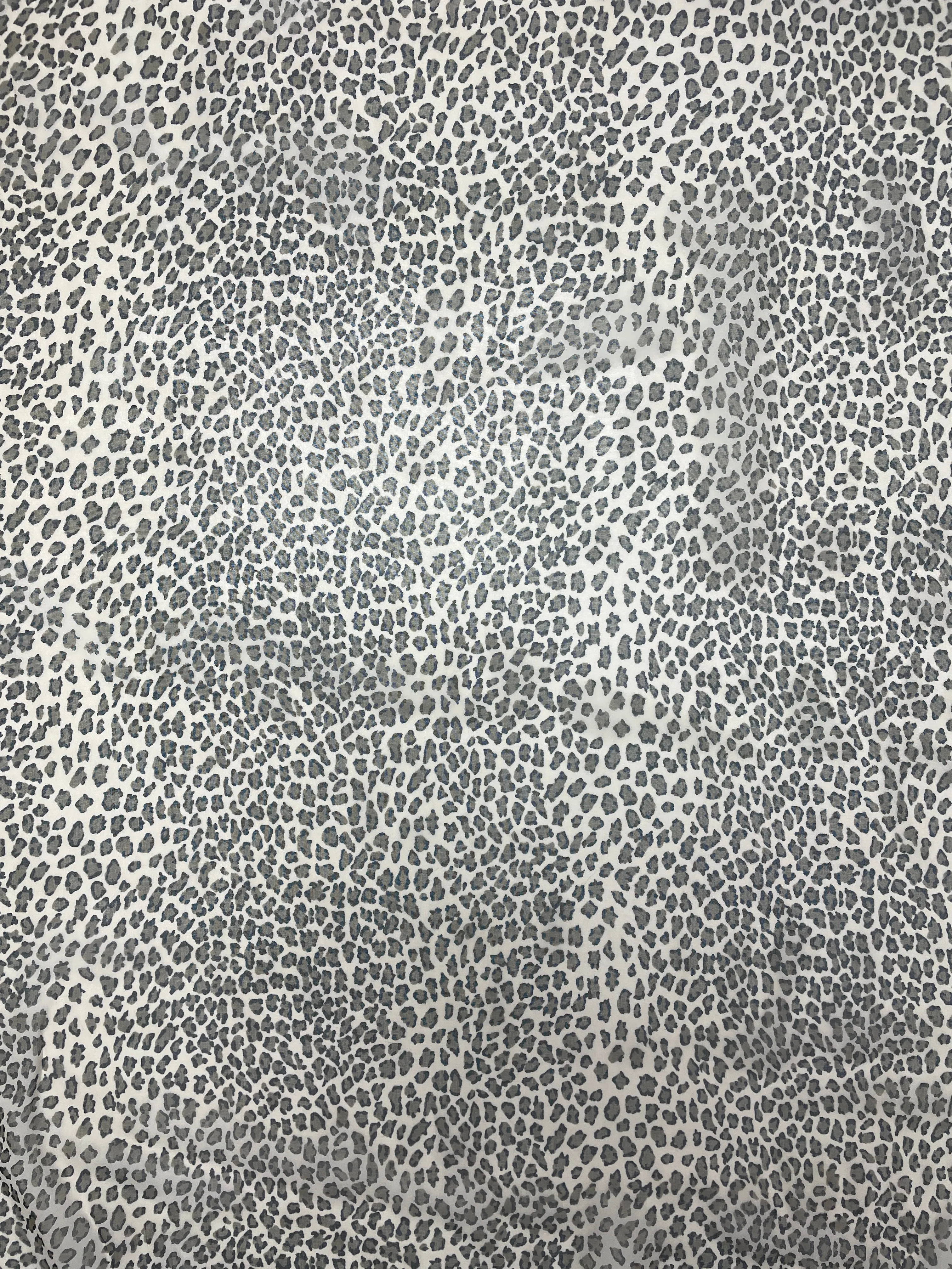 1989 Polyester Chiffon Vintage - Khaki and Black Leopard Print