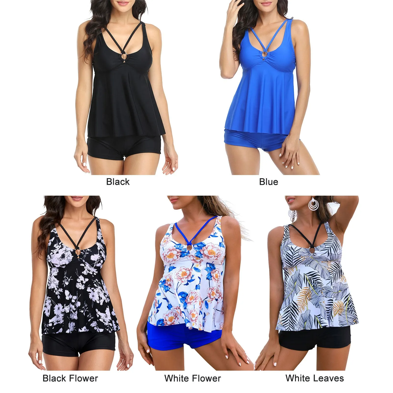 2 Piece  Women Swimsuits Vest