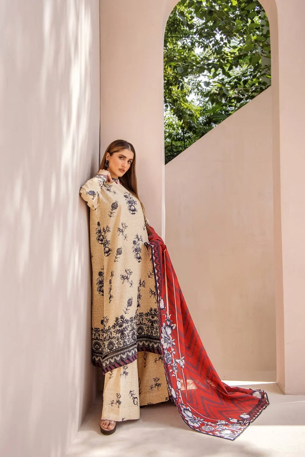 3 Pcs Unstitched Khaddar Suit KKH-2232