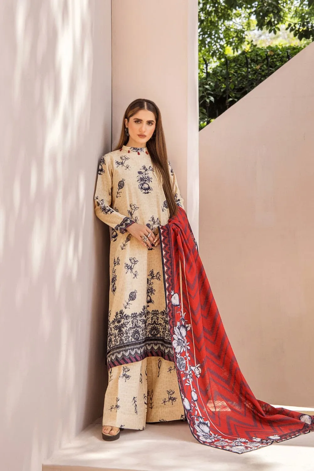 3 Pcs Unstitched Khaddar Suit KKH-2232