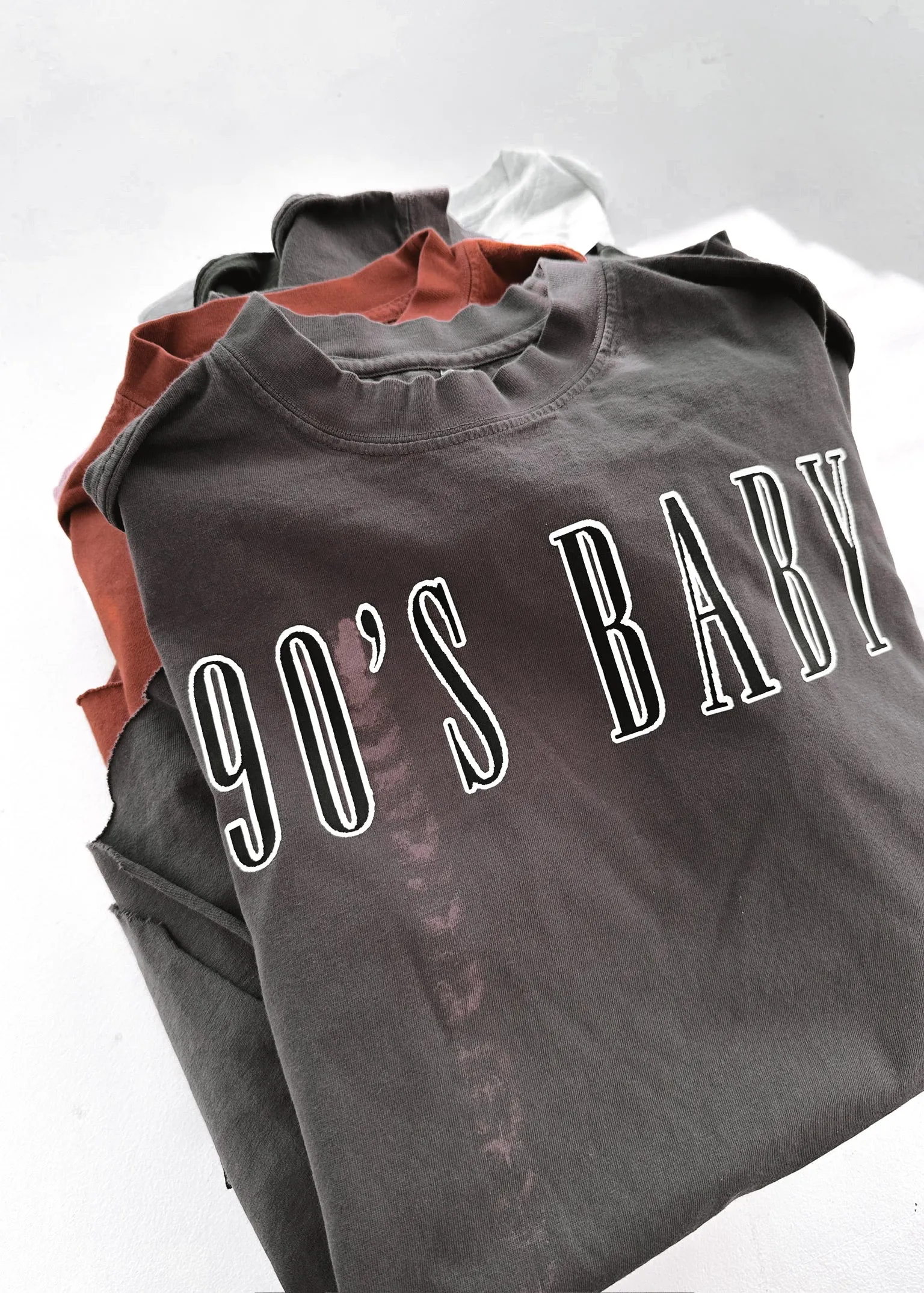 90's BABY BLEACHED OUT SIDE SLIT TEE