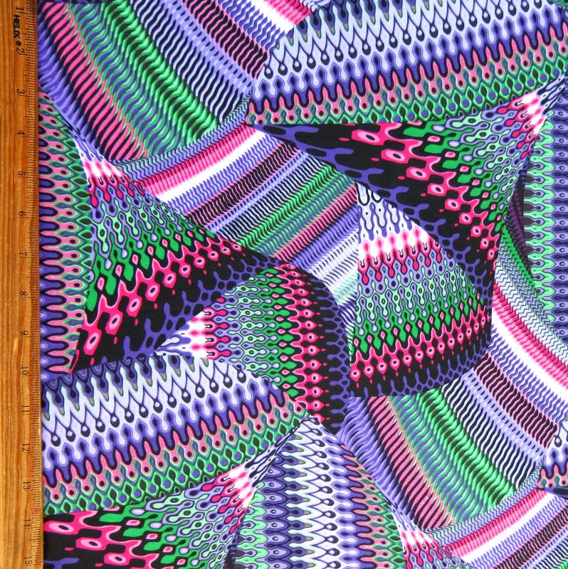 Abstract Wave Nylon Spandex Swimsuit Fabric