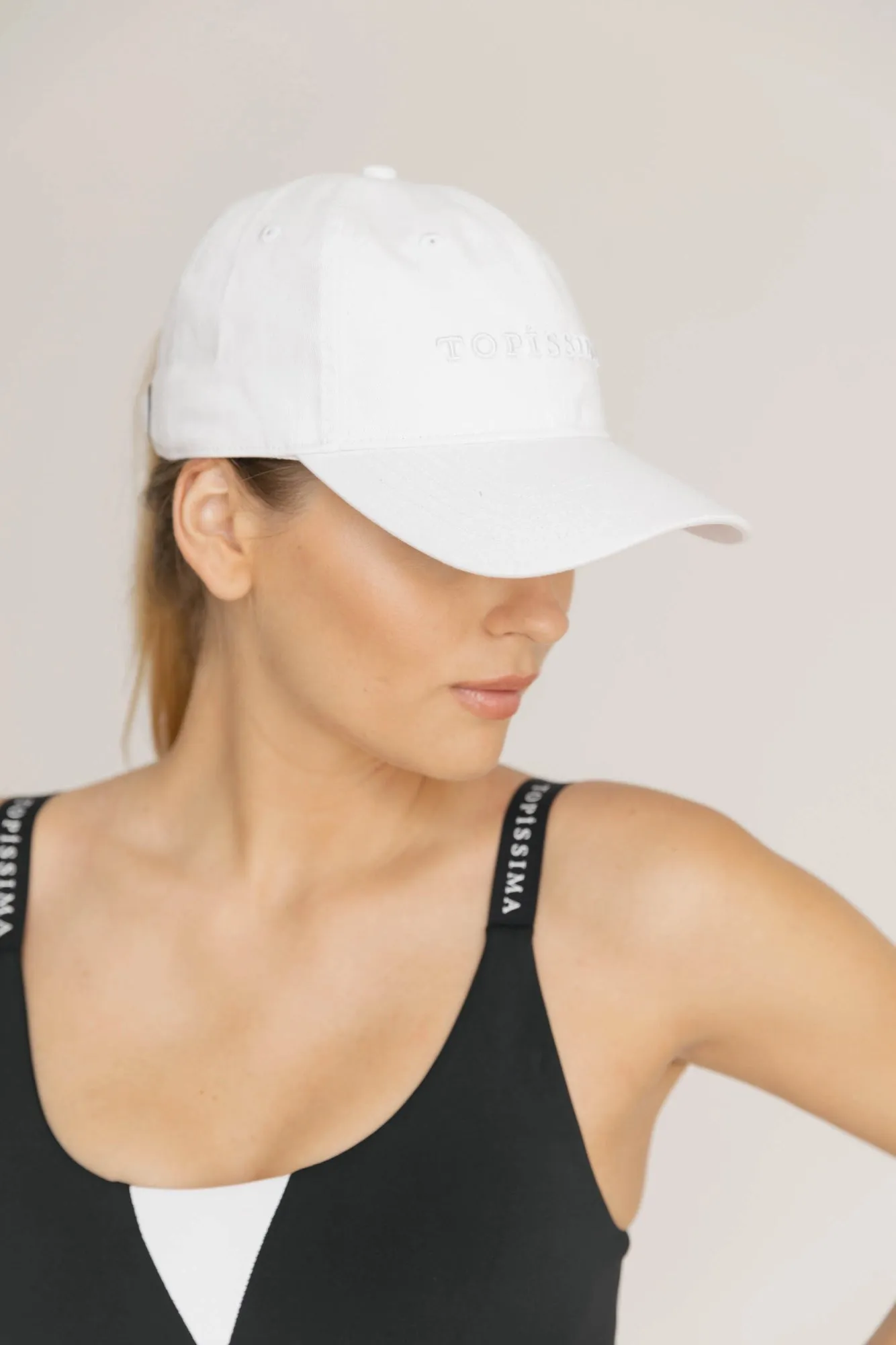 Adjustable White Cotton Cap