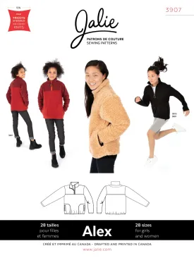 Alex Half-Zip Pullover Sewing Pattern by Jalie