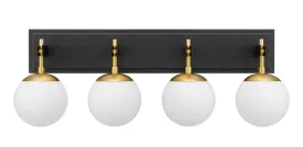 Allie 352B04BLSB 4-Light Vanity Light - Black/Satin Brass