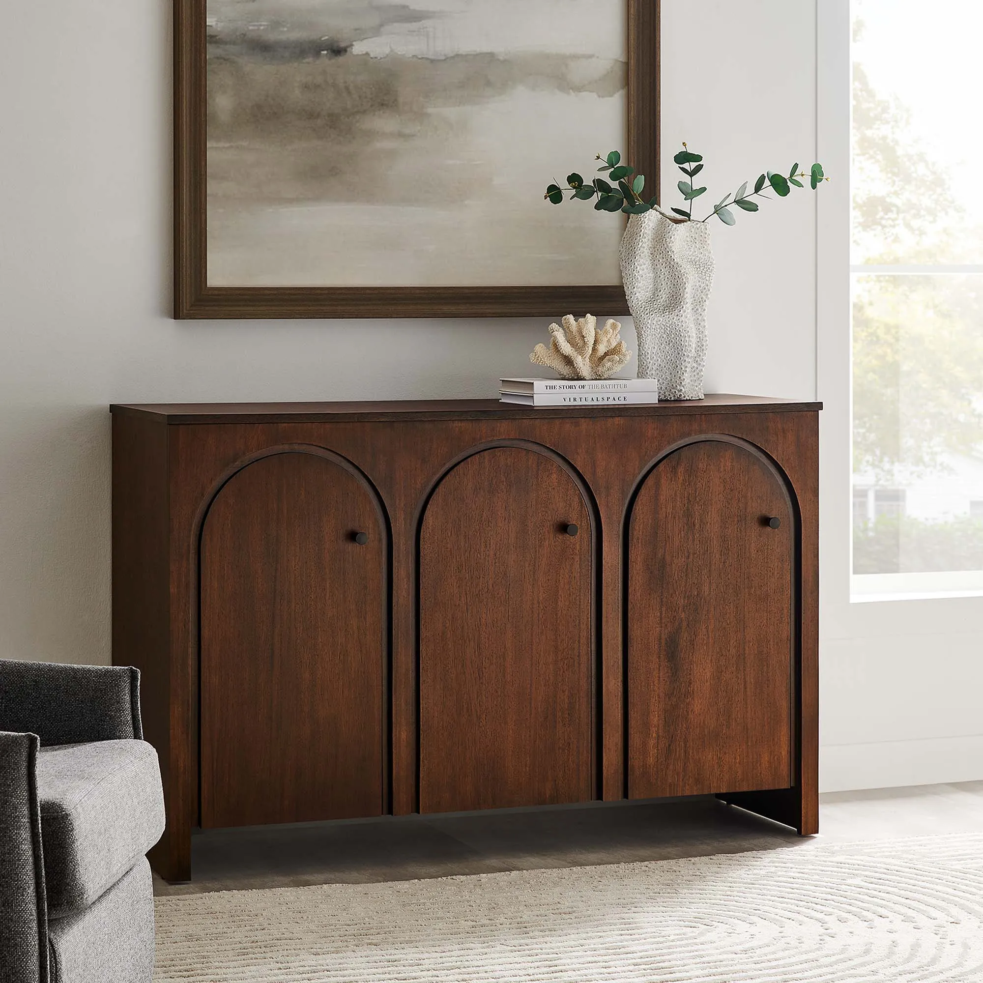 Appia 3-Door Arched Door Sideboard Storage Cabinet by Modway