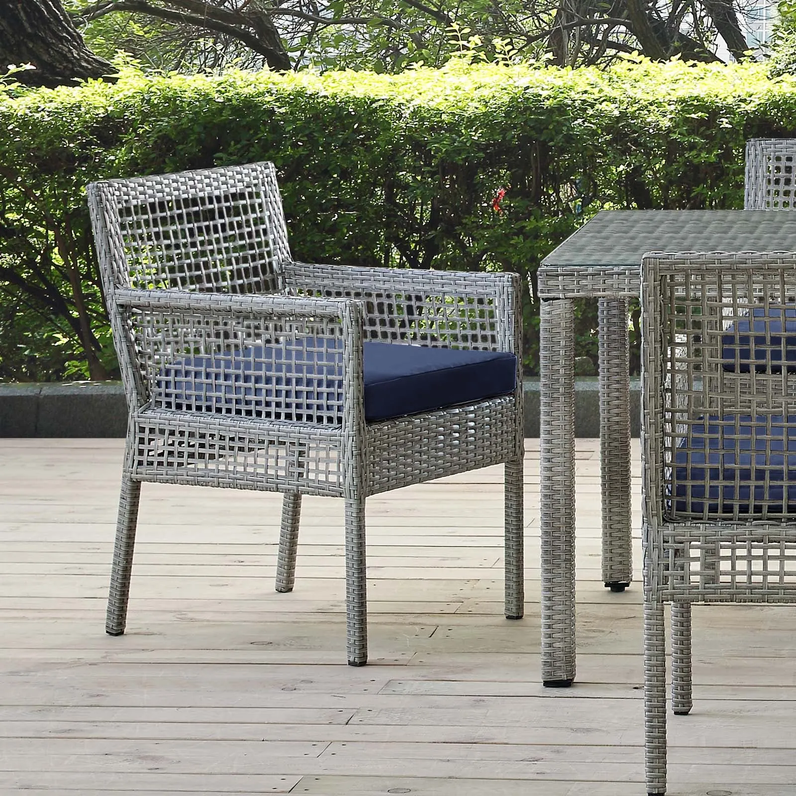 Aura Outdoor Patio Wicker Rattan Dining Armchair by Modway