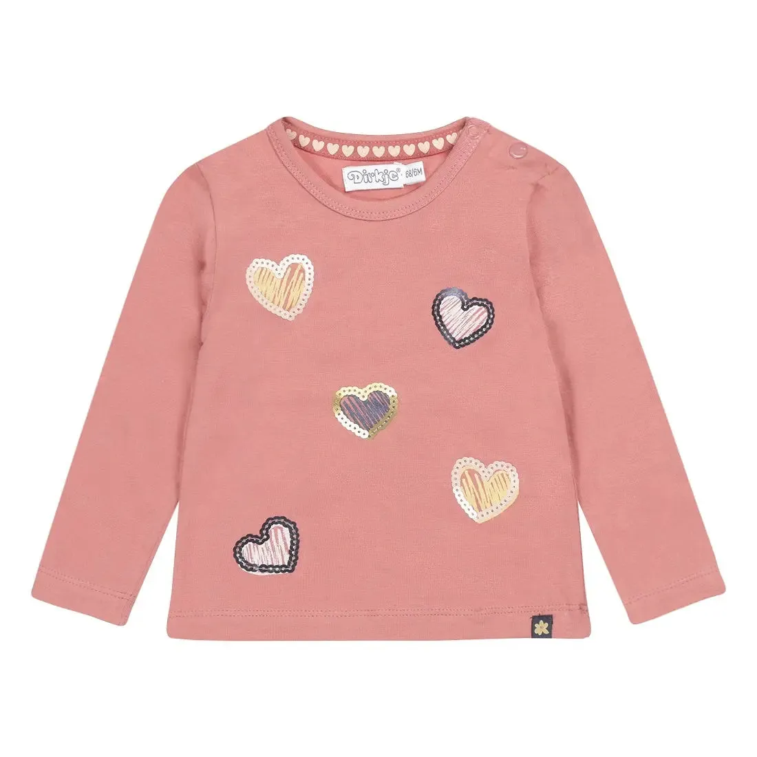 Baby & Toddler Girls Shirt Old Pink Heart | Dirkje