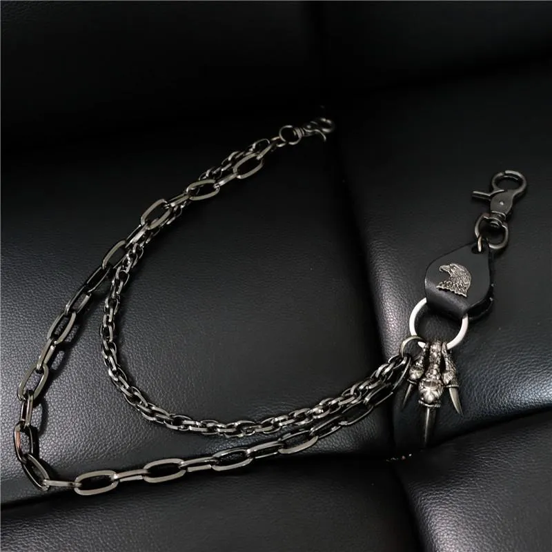 Badass Mens Eagle Double Key Long Biker Pants Chain Wallet Chain For Men