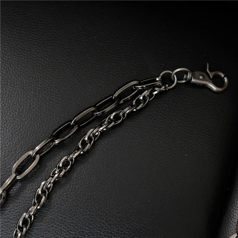 Badass Mens Eagle Double Key Long Biker Pants Chain Wallet Chain For Men