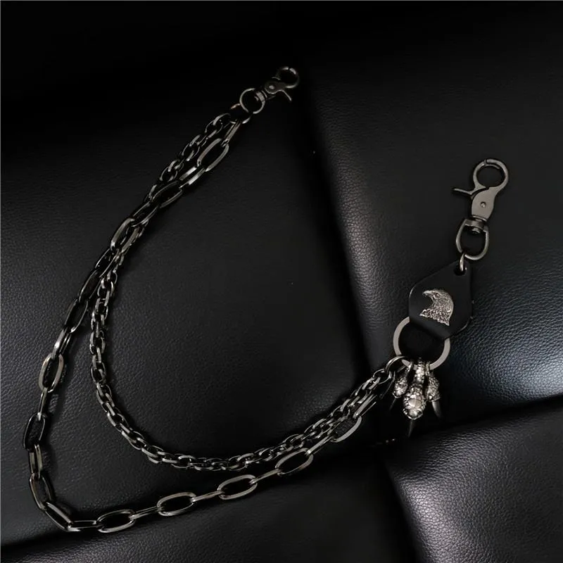 Badass Mens Eagle Double Key Long Biker Pants Chain Wallet Chain For Men