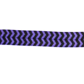 Black Chevron on Regal Purple Fold Over Elastic Trim