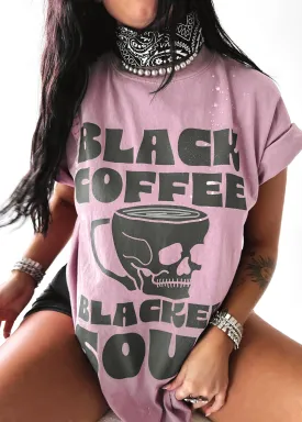 BLACK COFFEE BLACKER SOUL SIDE SLIT TEE