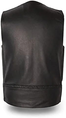 Black Leather "Ruffian" Vest