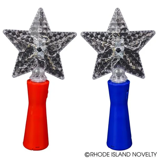 Blue Light Up Star Magic Wand 10"