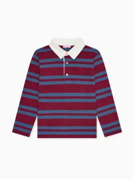 Blue Stripe Tijo Long Sleeve Boy Rugby Shirt