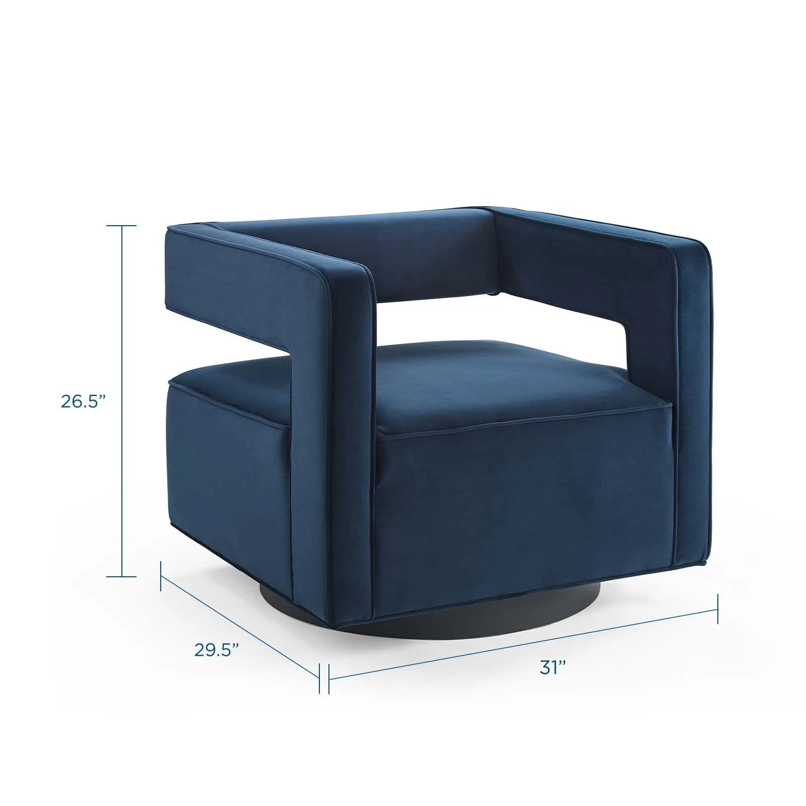 Booth Performance Velvet Swivel Armchair by Modway