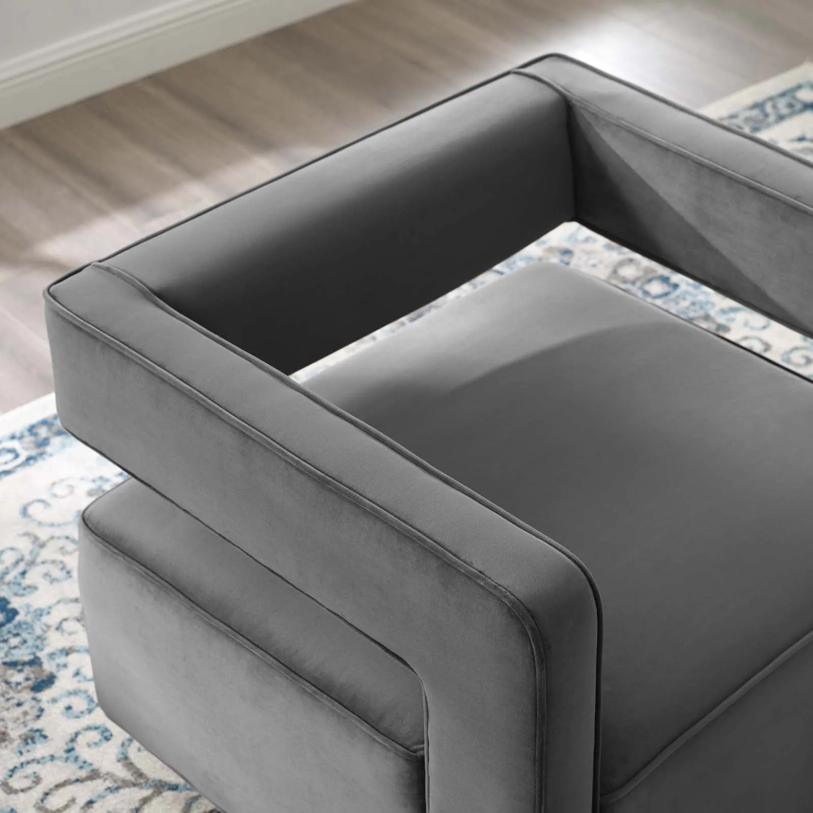 Booth Performance Velvet Swivel Armchair by Modway