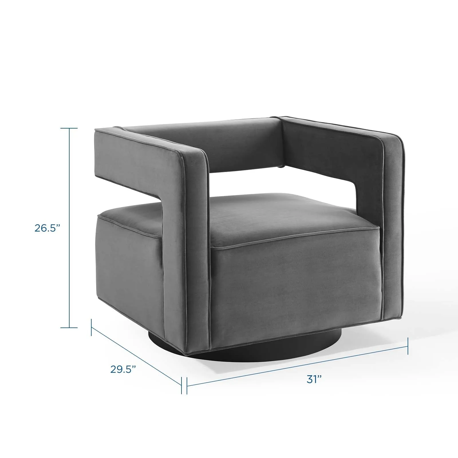 Booth Performance Velvet Swivel Armchair by Modway