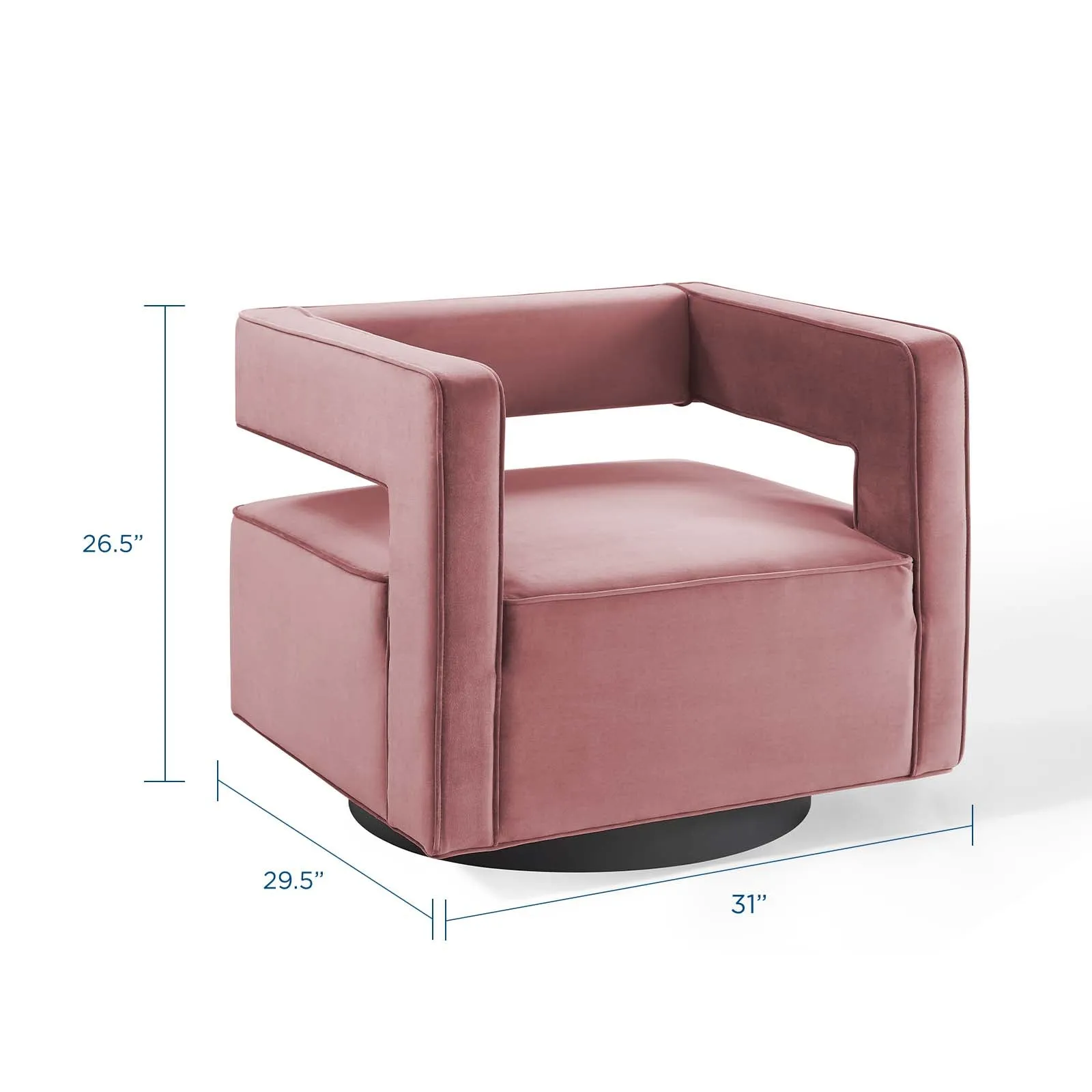 Booth Performance Velvet Swivel Armchair by Modway