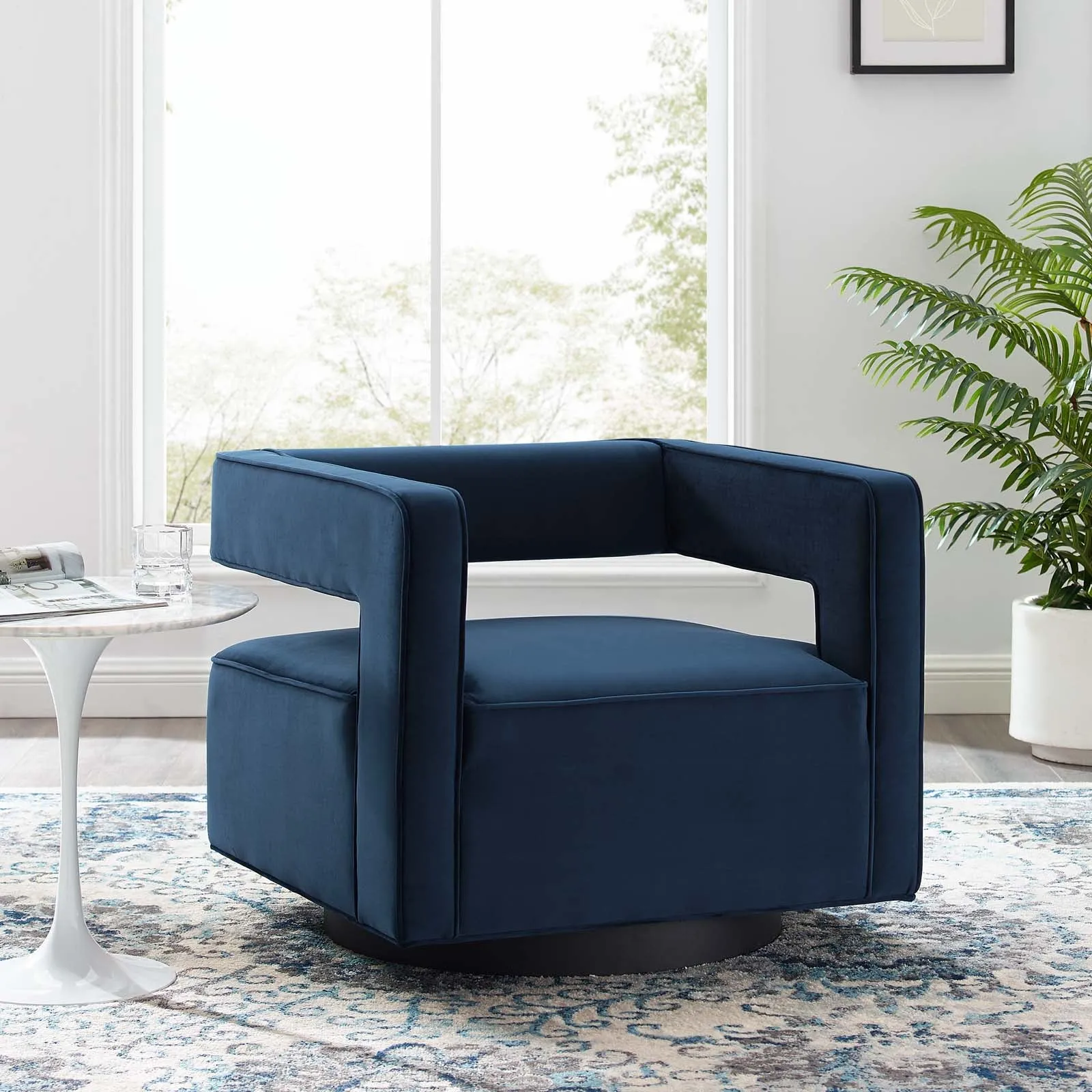 Booth Performance Velvet Swivel Armchair by Modway