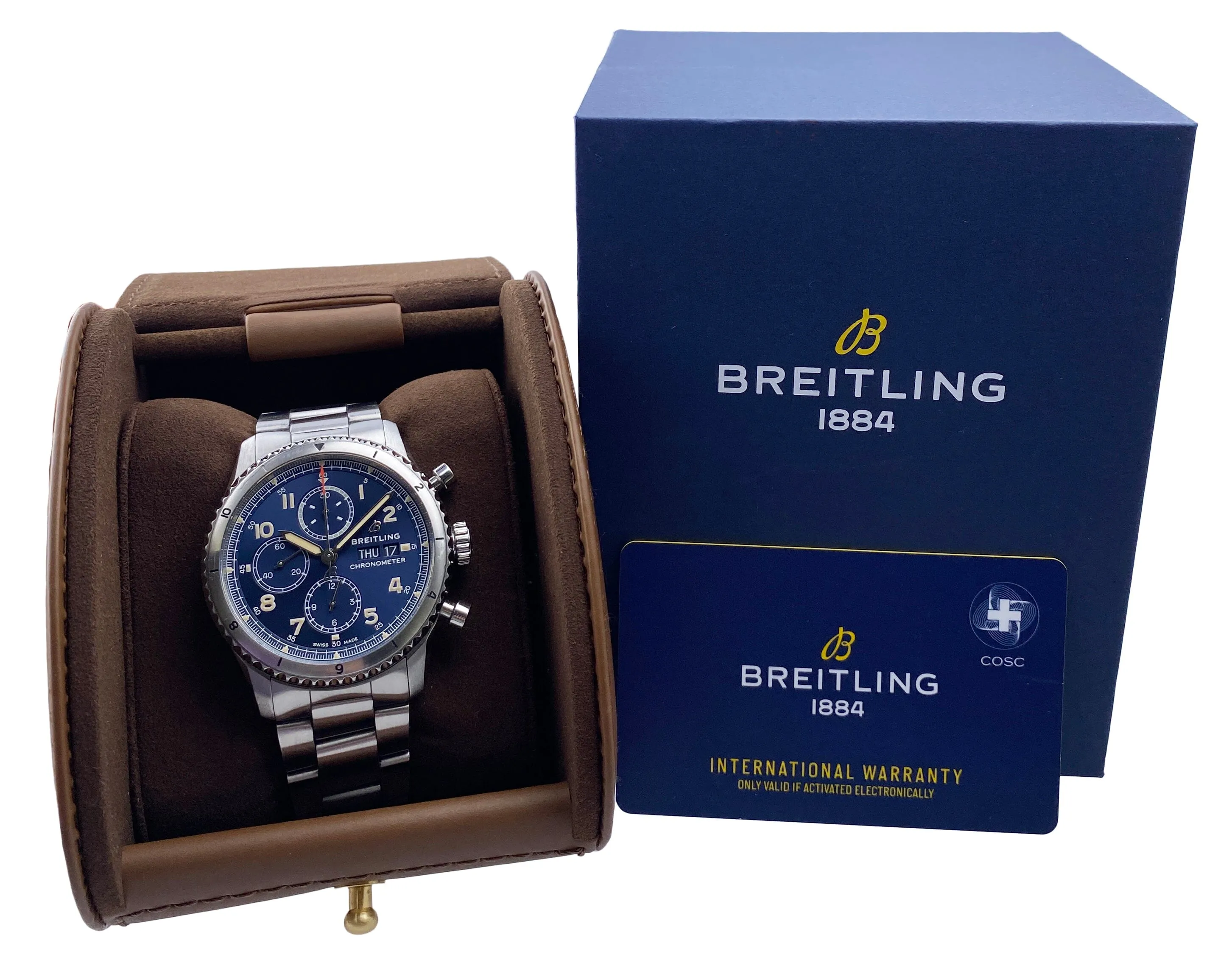 Breitling Aviator 8 Chronograph 43 A13316 Mens Watch Box Papers