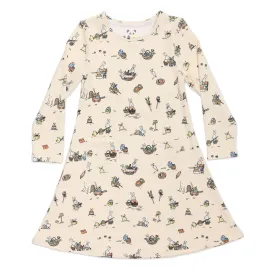 Bunny Workshop French Terry Girls' Daywear Long Sleeve Dress