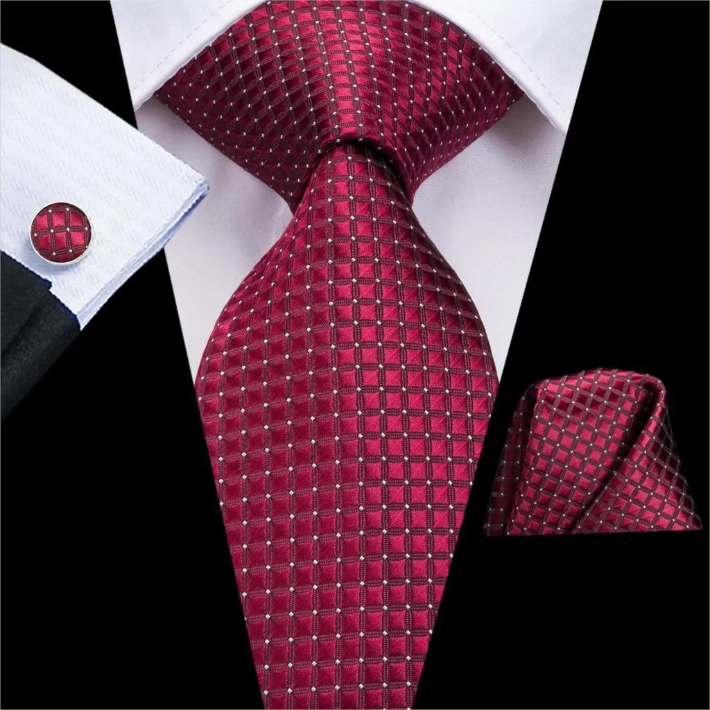 Burgundy Paisley Striped Silk Wedding Ties For Men Necktie