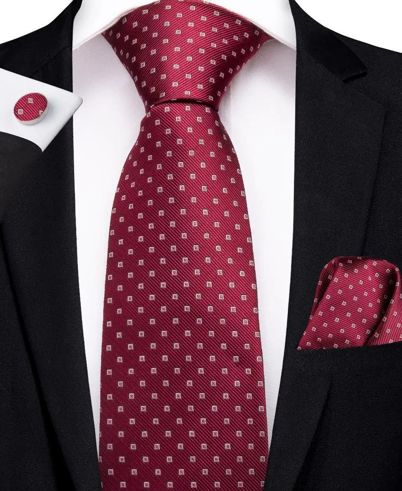 Burgundy Paisley Striped Silk Wedding Ties For Men Necktie