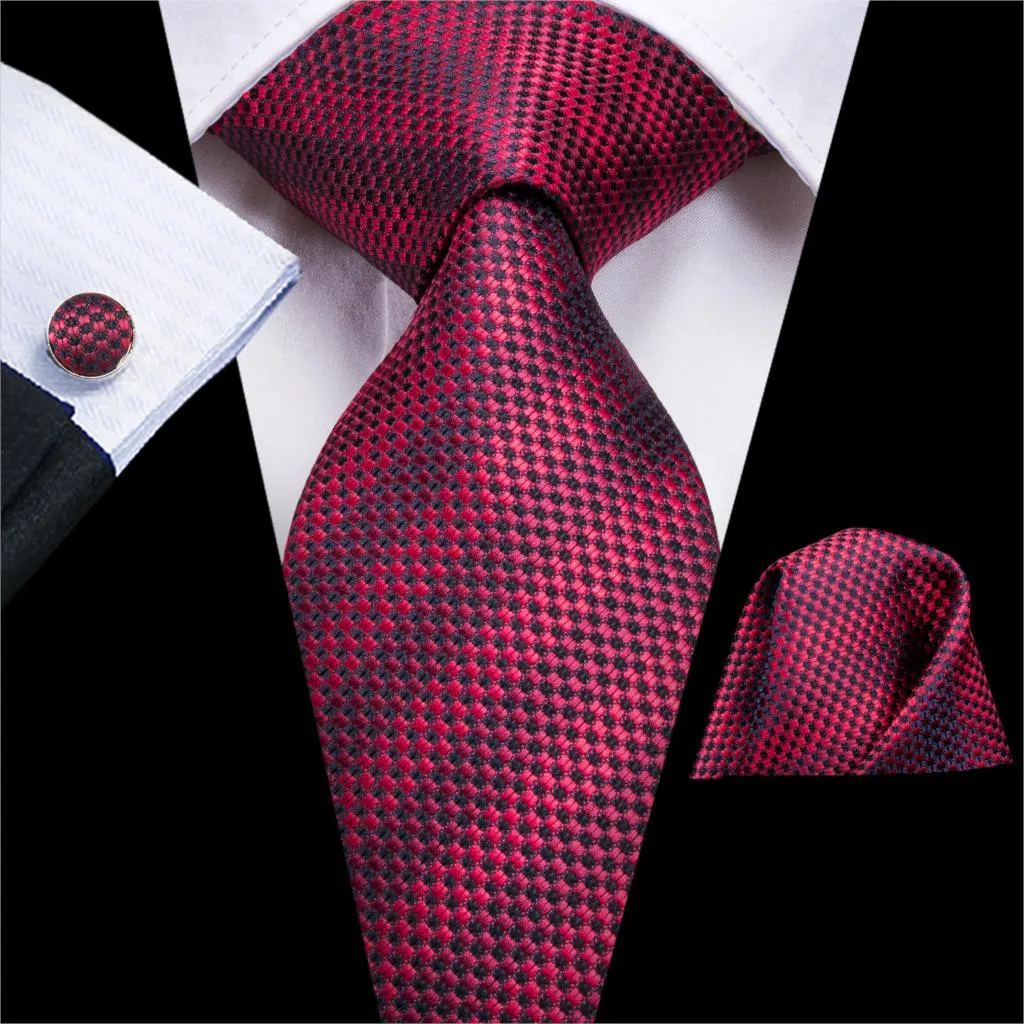 Burgundy Paisley Striped Silk Wedding Ties For Men Necktie