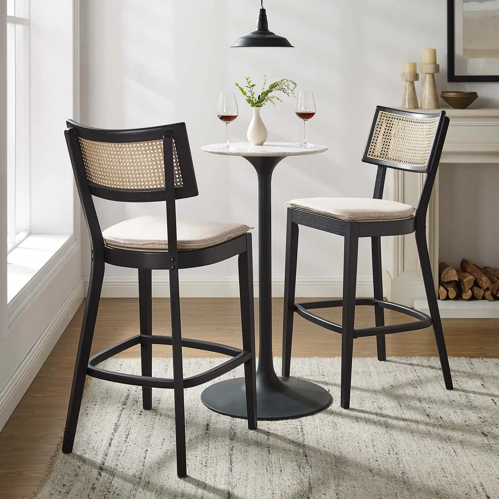 Caledonia Wood Bar Stools - Set of 2