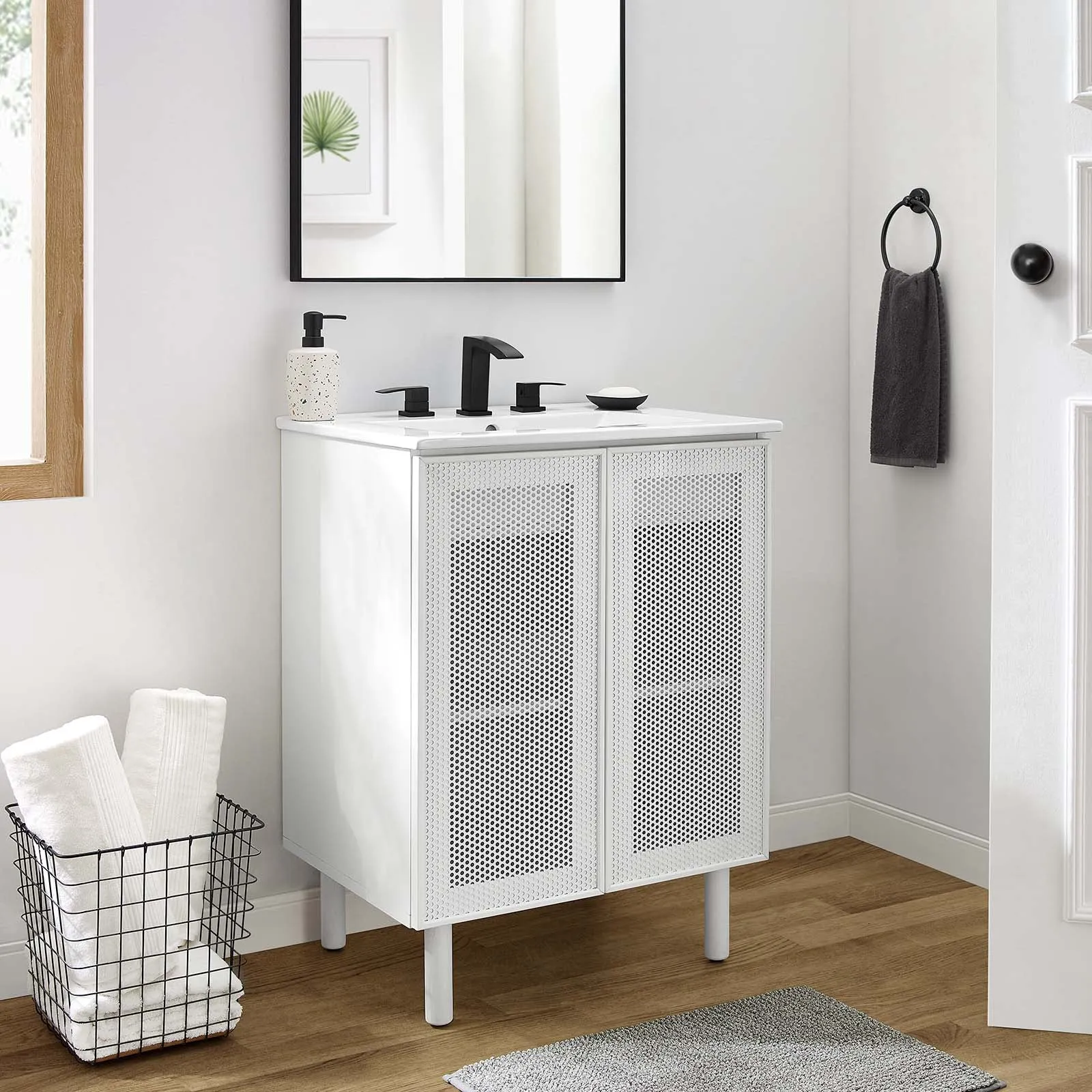 Calla 24" Perforated Metal Bathroom Vanity by Modway