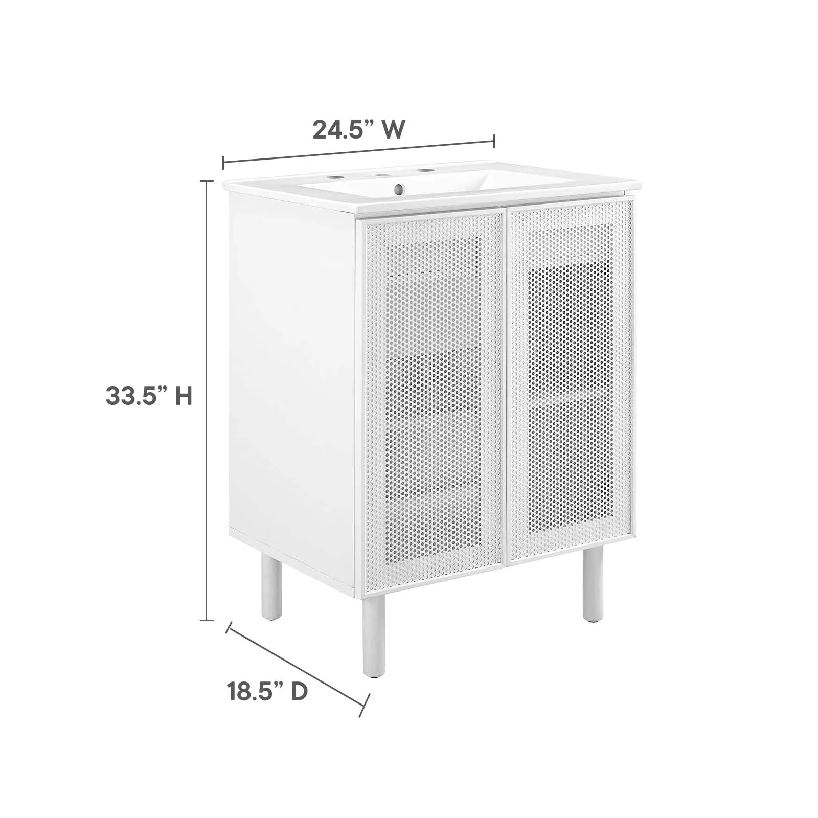 Calla 24" Perforated Metal Bathroom Vanity by Modway