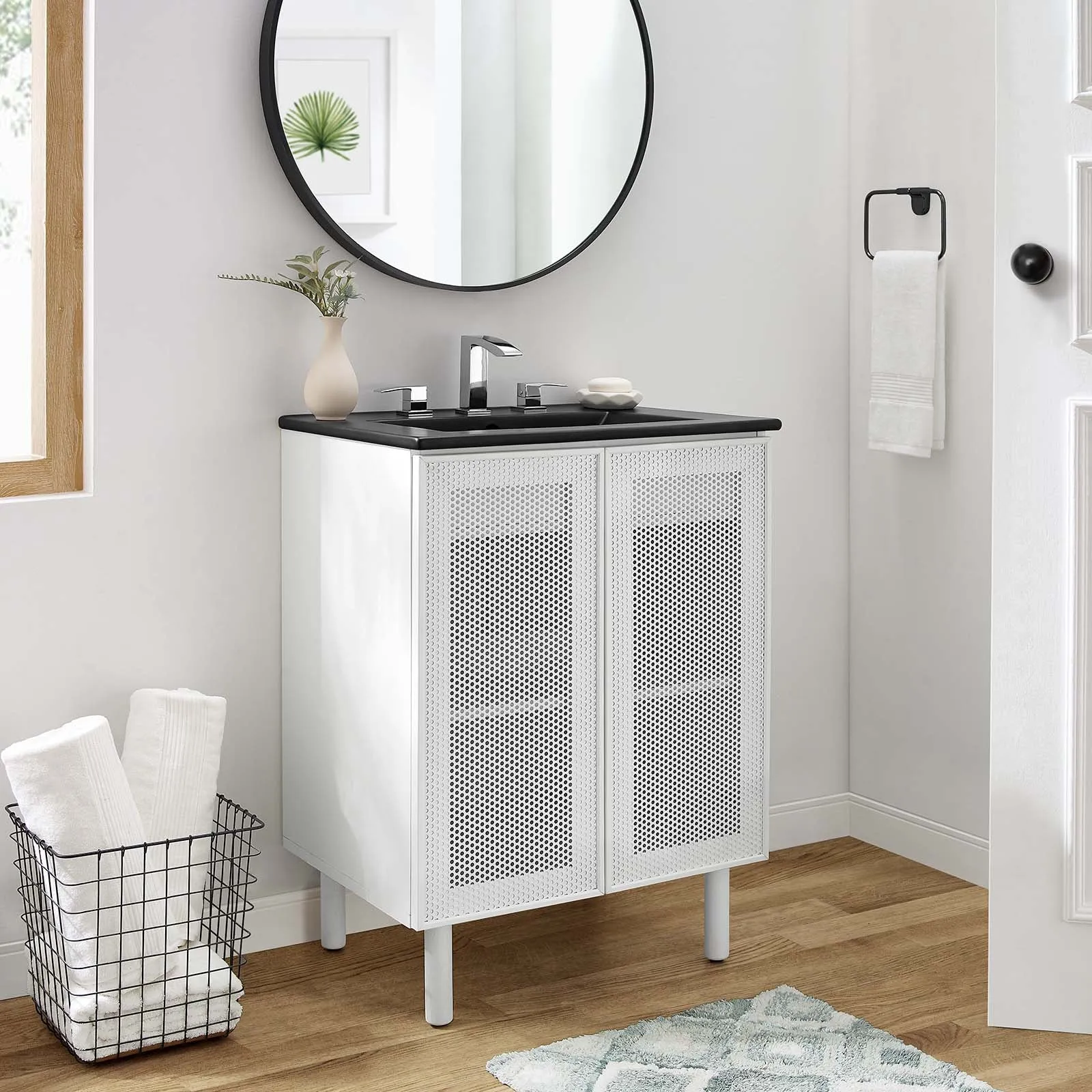 Calla 24" Perforated Metal Bathroom Vanity by Modway