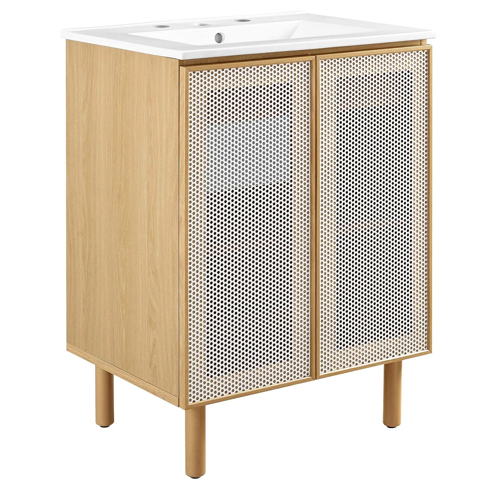 Calla 24" Perforated Metal Bathroom Vanity by Modway