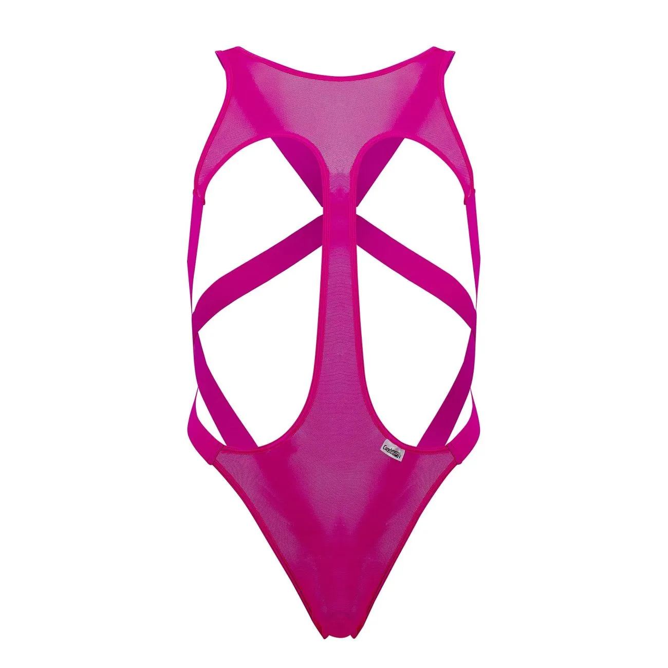 CandyMan 99643X Mesh Bodysuit Color Hot Pink