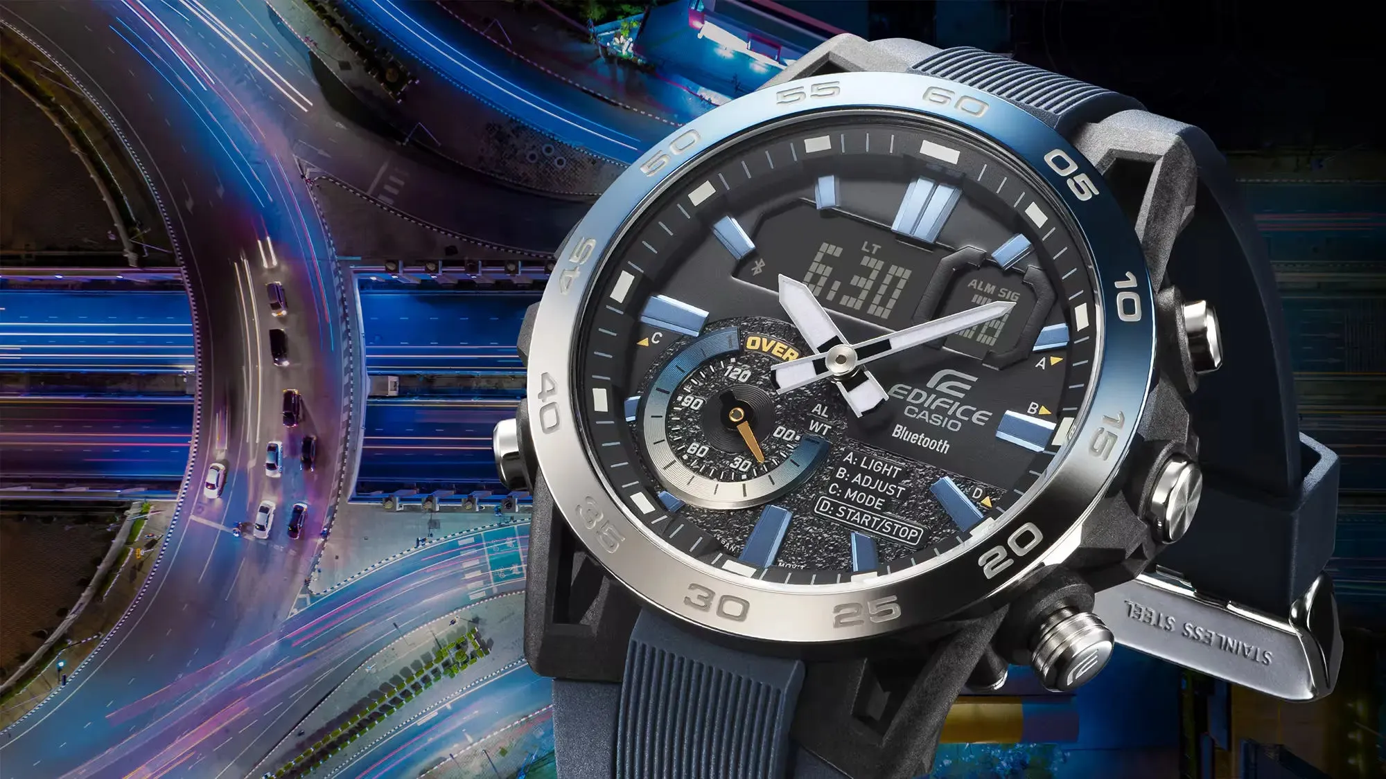 Casio Edifice SOSPENSIONE Blue Strap Men's Watch| ECB-40NP-1ADF