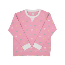 Cassidy Comfy Crewneck - Recess Ribbons with Worth Avenue White