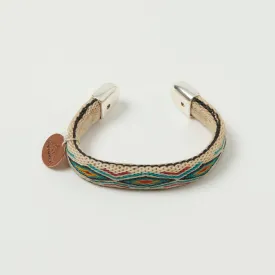 Chamula Bendable Horsehair Bracelet - White/Turquoise/Black