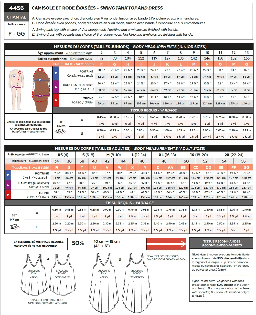 Chantal Swing Tank Top and Dress Sewing Pattern by Jalie