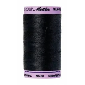 Cotton Sewing Thread - Black 500m/547yd - Mettler Silk Finish All Purpose