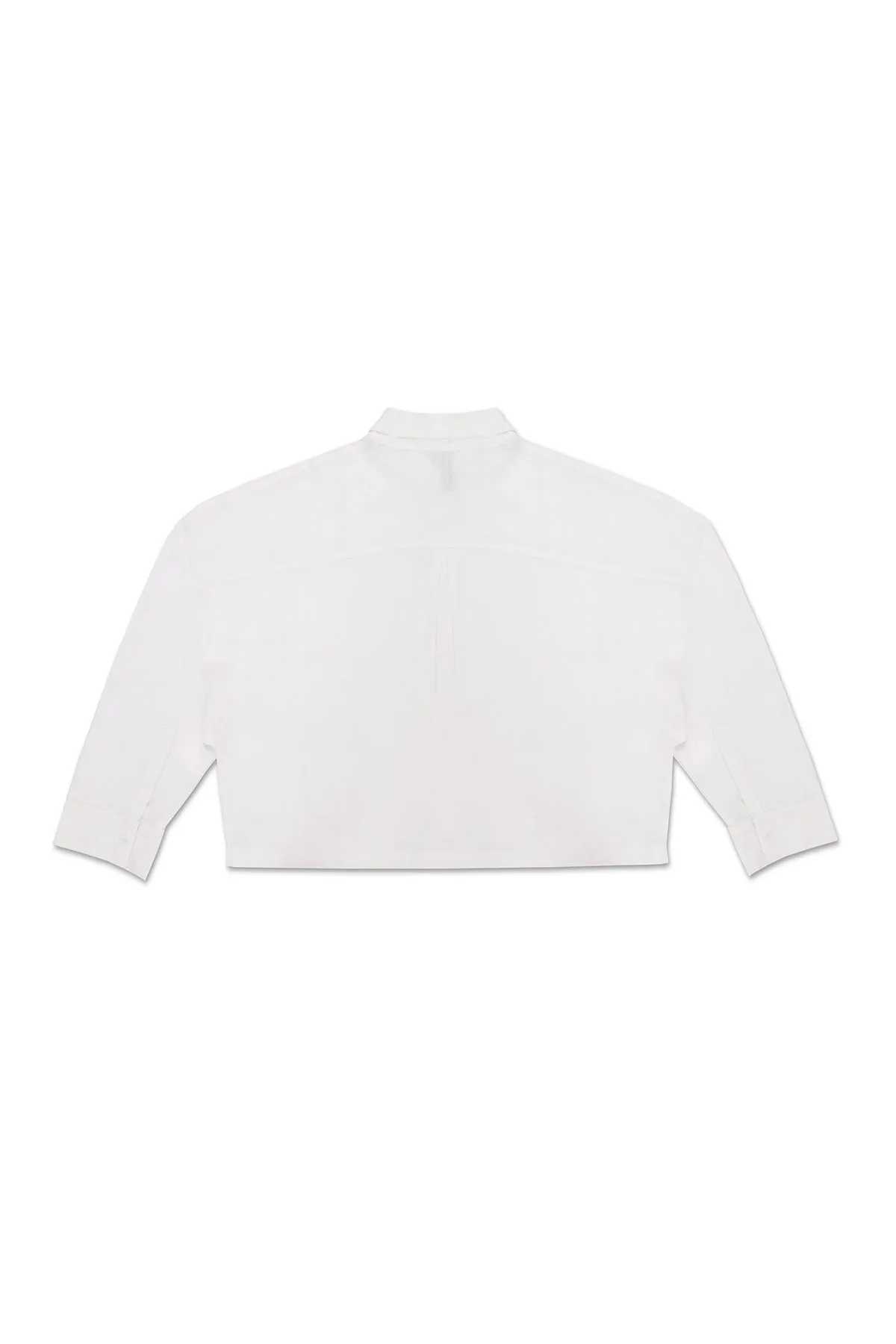 CROPPED COLLAR SHIRT IN WHITE