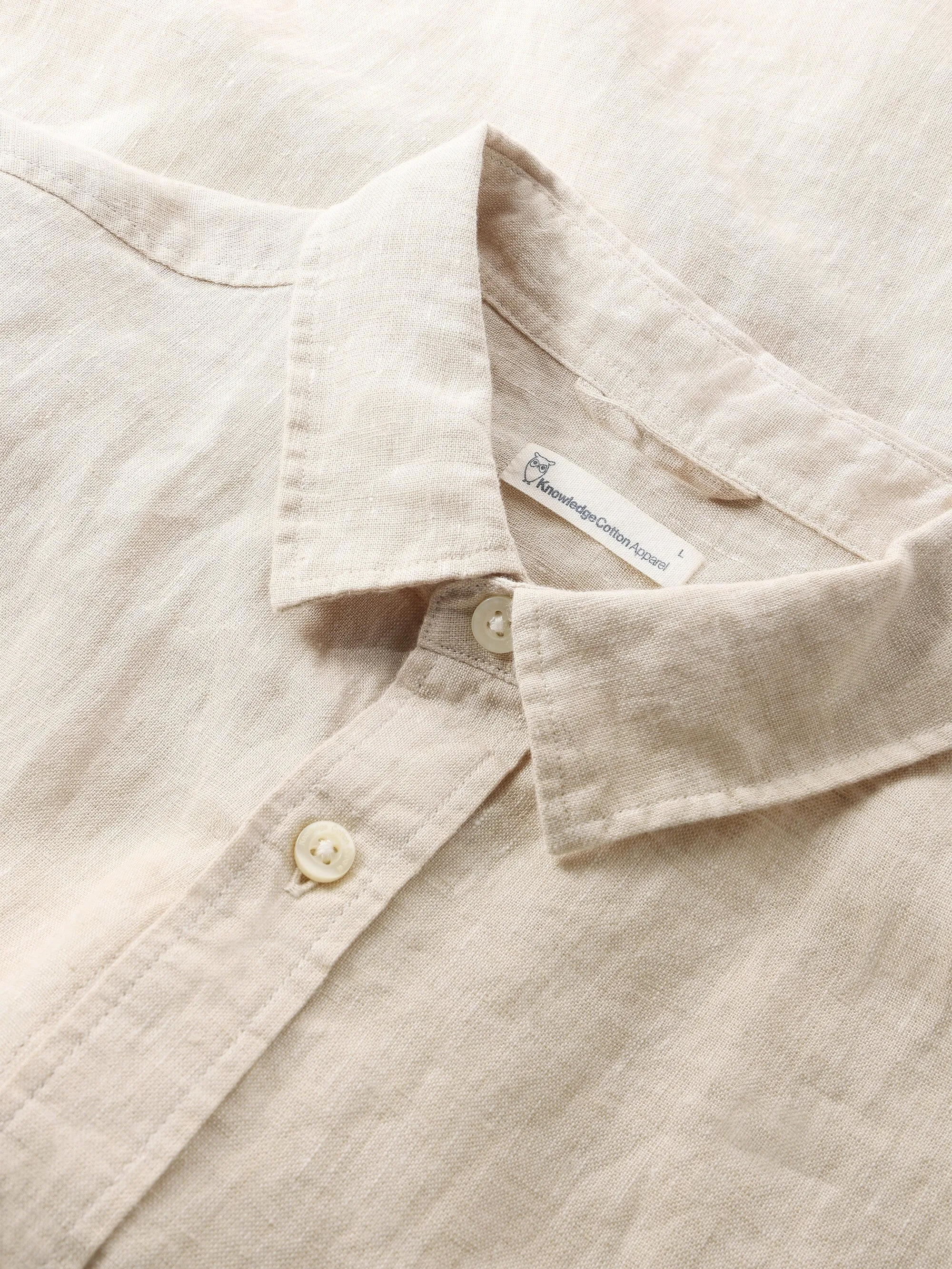 Custom fit linen shirt - Yarndyed - Light feather gray