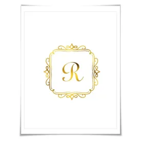 Custom Monogram Gold Foil Art Print. 7 Foil Colours/3 Sizes. Nursery Personalized Customized Art Letter Poster Initial