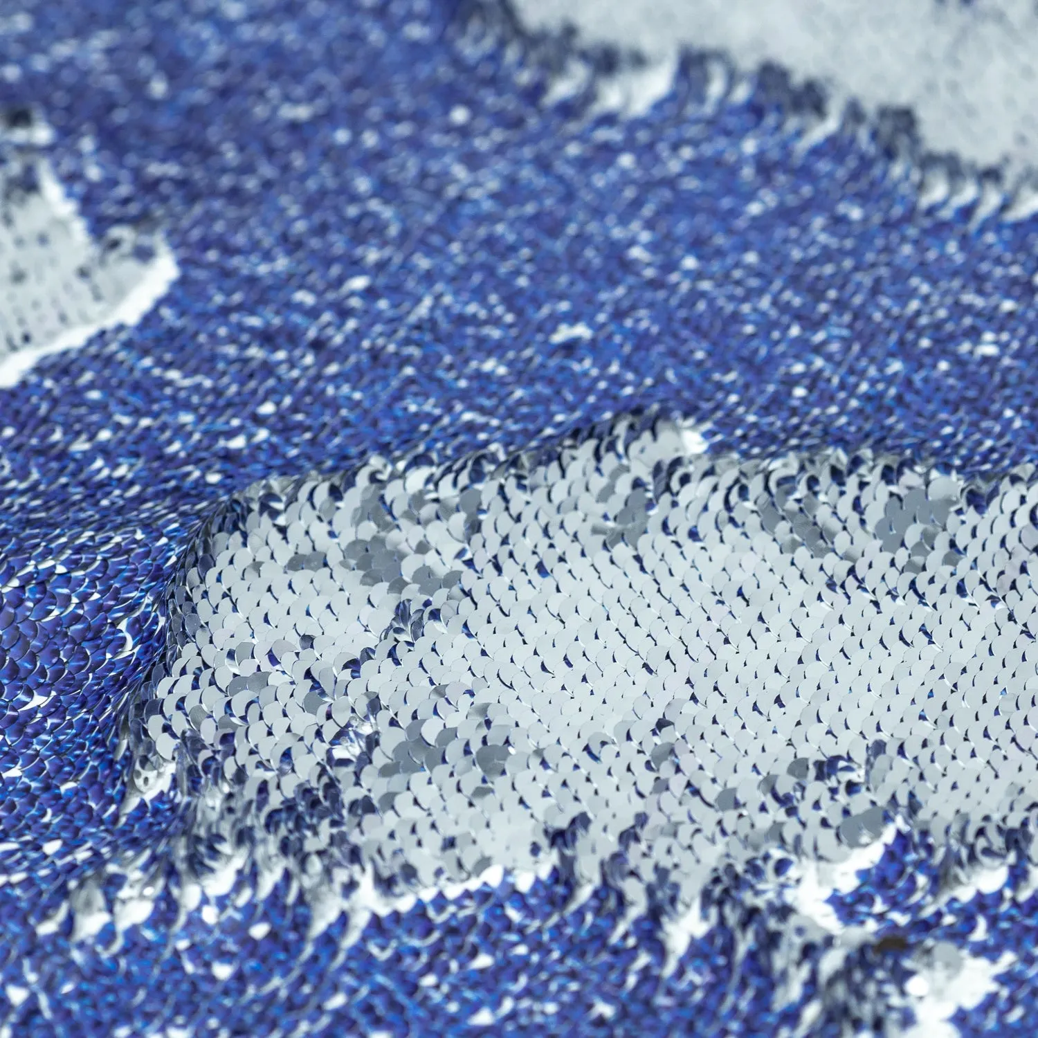 Denim Printed Flip Sequin on Spandex Fabric | Blue Moon Fabrics