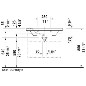 DuraStyle 18.88" x 31.5" x 6.75" Ceramic Wall Mount Bathroom Sink in White