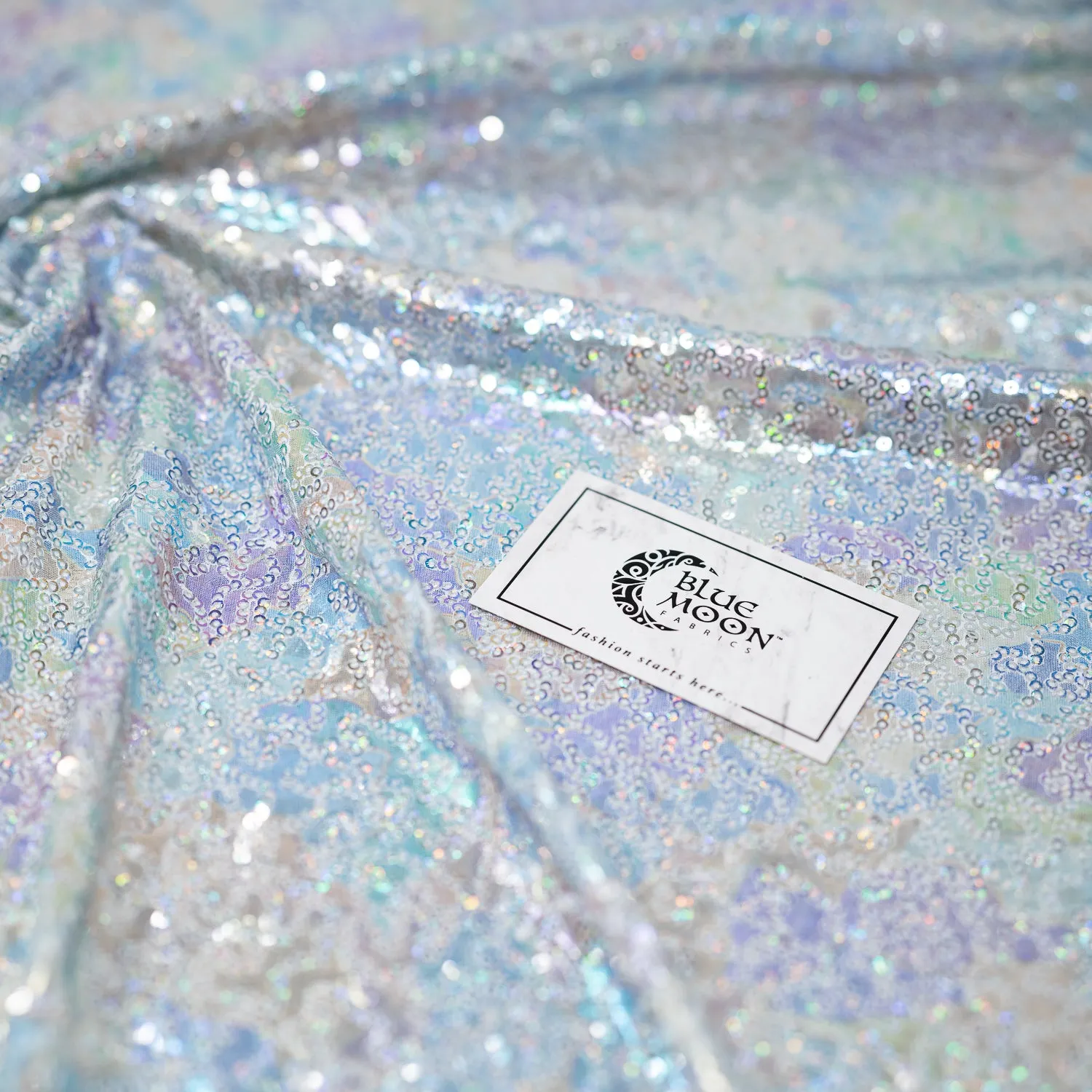 Elizabeth Foil Sequin Spandex Fabric | Blue Moon Fabrics