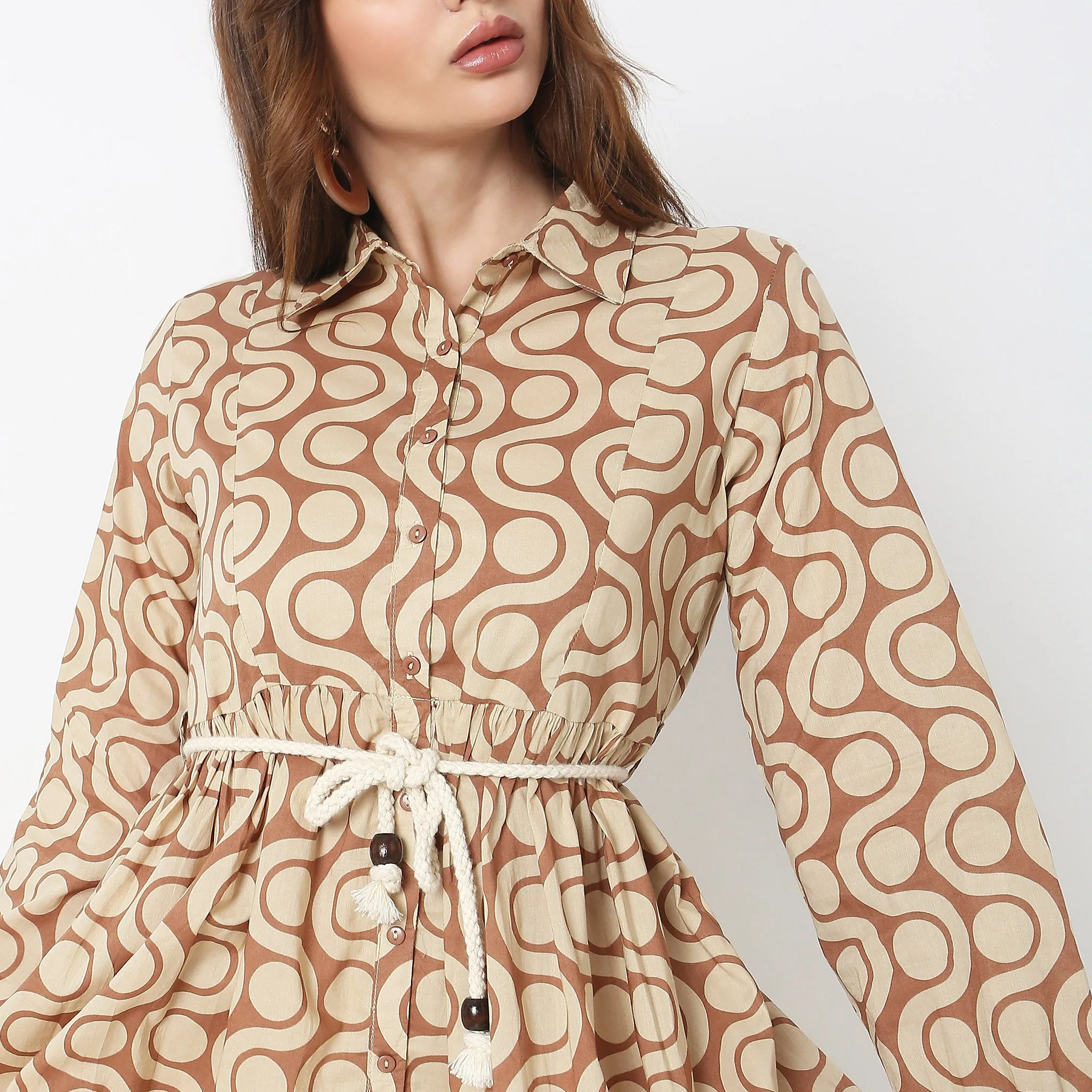 Flare Fit Abstract Dress