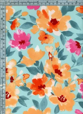 FLORAL PRINTED ON DBP / DTY BRUSHED [NFF220506-009]